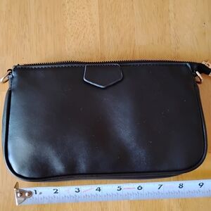 Ant Expedition Sleek Black Leatherette Crossbody Clutch